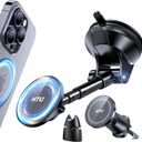 2025 Upgraded for Magsafe Car Mount [80LBS Strongest Suction & Military-Grade] Powerful Magnetic Cell Phone Holder for Car Dashboard Windshield for iPhone 16 15 14 Pro Max Mini (Dark Grey)