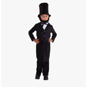 Morph Abraham Lincoln Costume, Abraham Lincoln Costumes for Kids, Boys Halloween Costume, Halloween Costumes for Kids L