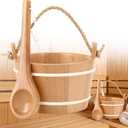 4L Red Cedar Sauna Bucket with Wood Handle for Home Sauna
