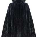 ROMASA Kids Hooded Velvet Cloak,Halloween Costume Cape,Fancy Cosplay Robe for Dress Up Party