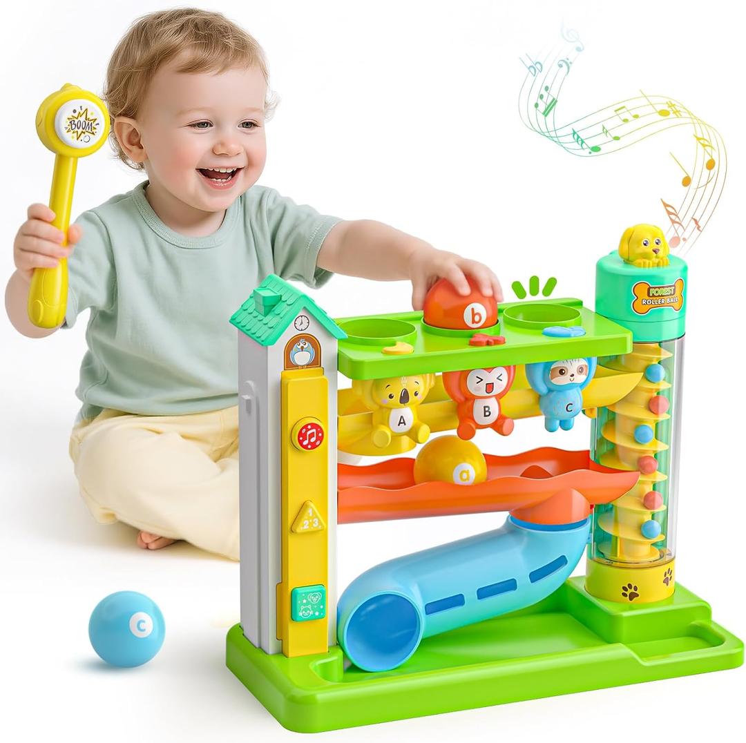 Musical Toys for 1 Year Old Boy, 1st First Birthday Boy Gifts, Bilingual Learning Toys with Music Light, Toddlers Toy 1-2 Yr, Gifts Presents for 1 + Year Old Boy Girl