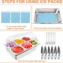 Countertop Food Serving Display Container with Clear Roll Top Cover, Catering Supplies Buffet Display, Perfect Salad Bar Buffet Station for Home and Catering Supplies, Cold Food Buffet Server(6 Pan)
