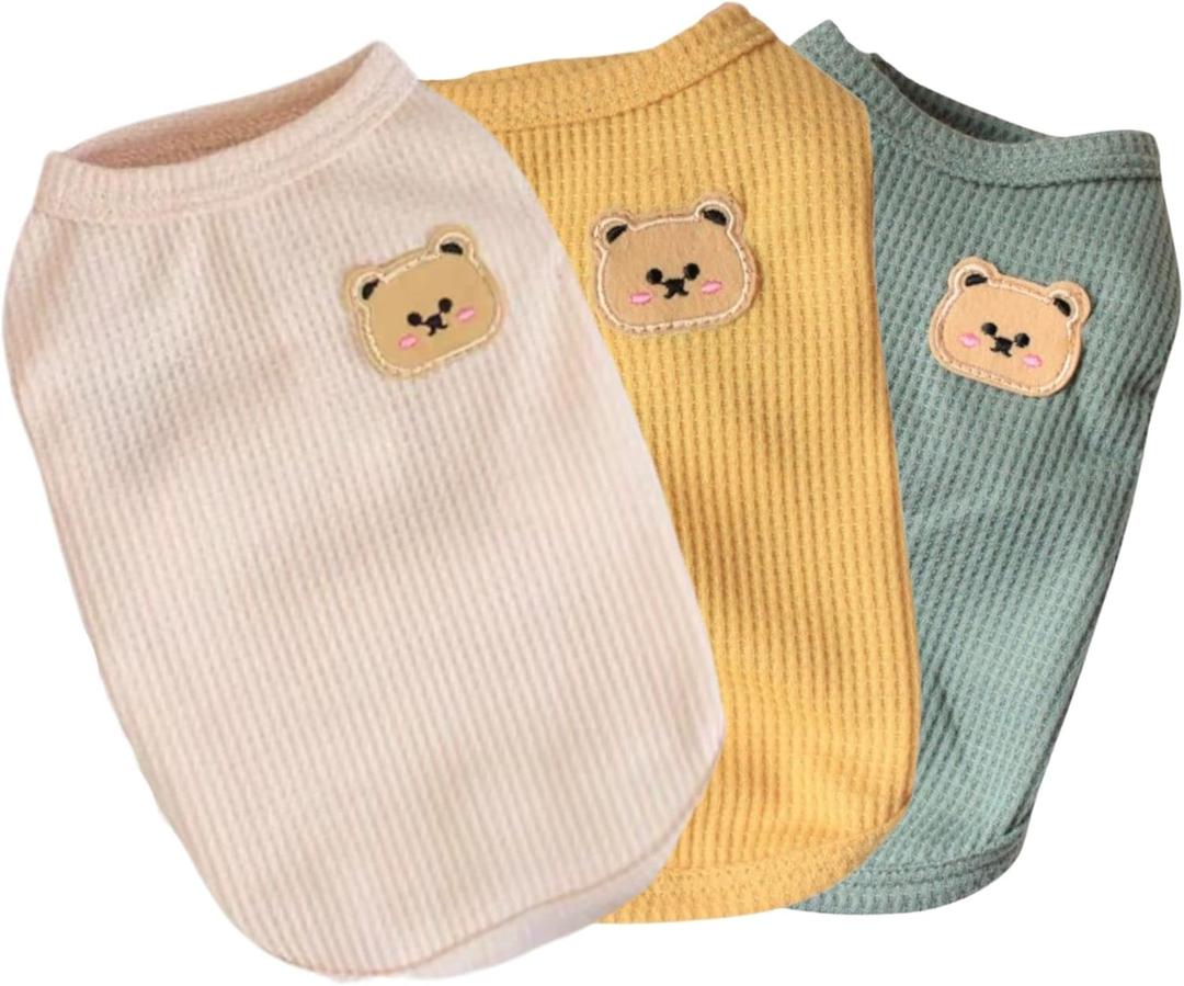 Cotton Dog & Cat T-Shirts - Soft, Breathable, Stretchy Sleeveless Vests for Small Dogs