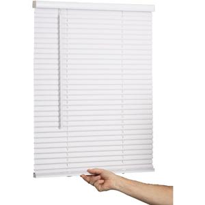 LOTUS & WINDOWARE Cordless Mini Blind, 1" Vinyl Slats, 29" Wide x 72" Long - White, Window Blinds for Home and Office, Interior Door Blinds - Light Filtering