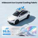 2026 Tesla Model Y Juniper Sunshade Roof-Iridescent Nano Ice Crystal Coating, No Light Leak, No Sagging Easy Install, Model Y Accessories for 2026 Model Y Juniper (Grey)