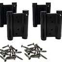 2 Pairs (4Pcs) 3inch Double Action Spring Hinge Stainless Steel Cafe Saloon Door Swing Self Closing Black with Screws