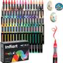 60 Colors Acrylic Paint Markers Brush Tip, Automatic Ink Control Acrylic Paint Pens Waterproof Acrylic Markers Set for Holiday Decorations, Stone, Wood, Glass, DIY & Art Supplies