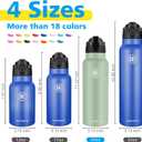 Han's Bottle Sports Water Bottle - 24 Oz, Straw Lid, Leak Proof, Vacuum Insulated Stainless Steel, Double Walled, Thermo Mug,Pine Green
