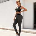 Gym People Workout Leggings for Women No Front Seam High Waisted with Pockets Print Tummy Control Yoga Activewear (Gray, L)