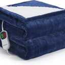 Heated Electric Throw Blanket 72"x84" for Bed - 5 Heating Levels, 4 Hours Auto Off for Couch, Home, Office - Soft Full Body Heating (Navy)