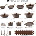 CAROTE 31pcs Pots and Pans Set Non Stick, Cookware Set Pots and Pans Induction Cook Ware, Nonstick Kitchen Cooking, PFOA Free, 31 Piece