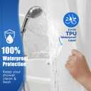Zemyovia White Waterproof Waffle Shower Curtain, 260GSM Heavy Duty Fabric with 12 Stainless Steel Hooks, Luxury Hotel Spa Style for Bathroom, Machine Washable, 72 x 72