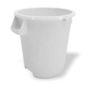 Winco 10 Gallon White Heavy-Duty Round Plastic Trash Can