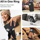 Designed for iPhone 14 Plus Case with Magnetic Stand [Military Drop Protection][Compatible with Magnet] Shockproof 14 Plus Phone Case with Ring Holder, Black