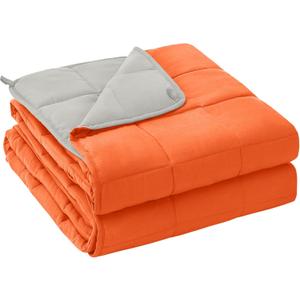 yescool Weighted Blanket for Adults (12 lbs, 60" x 80", Orange) Cooling Heavy Blanket for Sleeping Perfect for 110-130 lbs, Queen Size Breathable Blanket with Premium Glass Bead, Machine Washable