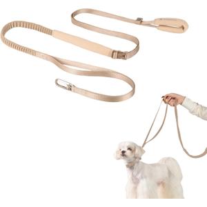 Hands Free Dog Leash Adjustable Versatile Crossbody Waist Dog Leash Reflective Comfortable Padded Handles Shock Absorbing Walking Lead for Small Medium Large Dogs (Super Reflect-Earth, S)