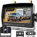 Wireless Backup Camera with 7" 1080p Monitor, RV Backup Camera for Furrion Pre-Wired, Recording 4-Channel Split Screen, IR Night Vision, IP69 Wide Angle, Back up Camera Systems for Truck Trailer