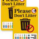 25x 18 cm "Please Don't Litter - Help Keep Your Community Clean" Metal signage, outdoor no litter signs - No dumping signs Private property