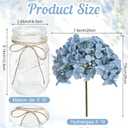 Hydrangea Flower in Mason Jars, 10 Set Flower Table Centerpieces Bulk Glass Flowers Vases Decor for Home Party Wedding Bridal Shower Graduation Boho Decorative(Dusty Blue)