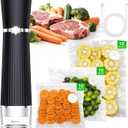 Vacuum Sealer for Food, Handheld Saver Compact Vacuum Sealer Machine with 30 Reusable Bags for 10X Preservation & Fresh (Black)