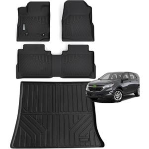 Floor Mats & Trunk Mat for 2012-2017 Chevy Equinox/GMC Terrain,TPE All Weather Protection 2 Rows Car Floor Liners with Cargo Liners for Chevrolet Equinox Accessories