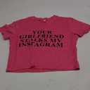 Baby Tees for Teen Girls Y2K Letter Print Crop Top Grunge Women T-Shirt (Medium)
