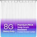 LiBa Waterproof Plastic Shower Curtain - Bathroom Shower Curtain Premium PEVA Non-Toxic with Rust Proof Grommets Frosted 8G Heavy Duty Bathroom Accessories 72x84 - Frosted
