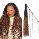 Goddess Locs Crochet Hair 24inch 9 Packs 1B30 Boho Faux Locs Crochet Hair with Curly Ends Pre Looped Bohemian Locs for Women