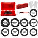 Nuanchu Buna-N O Ring Splicing Kit 70a Nitrile Rubber O Ring Cord Kit with 9 Sizes Rubber Strips Cutting Block Knife Glue Clamp Gloves for Automotive Hydraulic Plumbing Scuba Repair (Red)