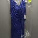 kensie Womens Sleeveless Cowl Neck Midi Dress (4, Cobalt Shimmer)