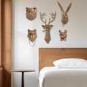 OrnaZest Animal Heads Wall Decor, Sculptures Wall Decor, Resin Animal Head Wall Hanging Decoration for Living Room Bedroom Kitchen Gift,5PCS