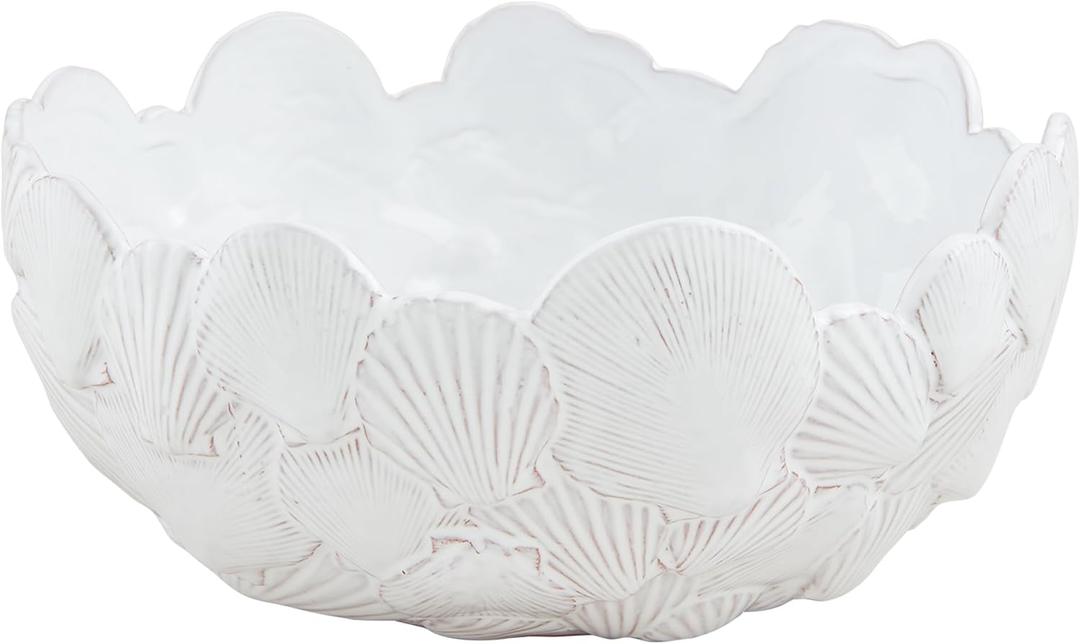 Mud Pie Layered Sea Shell Bowl; 4 3/4" x 10" dia