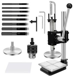 Leather Press Hole Puncher Leather Cutting Machine Hand Punching Machine for DIY Craft Punching Holes Cutting, Forming Pressing,Install Rivets and Snap Buttons
