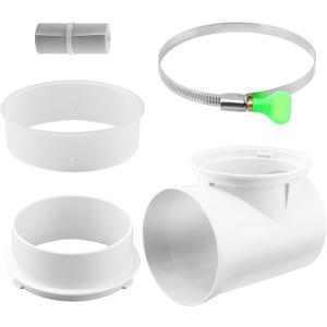 90 Degree Dryer Vent Elbow Connector with Airtight Silicone Gasket - Heat-Resistant Hard Plastic Duct Adapter for Tight Spaces, Tool-Free Installation for Semi-Rigid/Flexible Hoses (White)