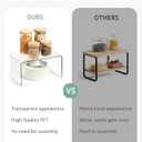 Syntus Clear Cabinet Organizer, Kitchen Shelf Organizers Set of 2 for Pantry Shelf, Plate & Spice Rack Organization