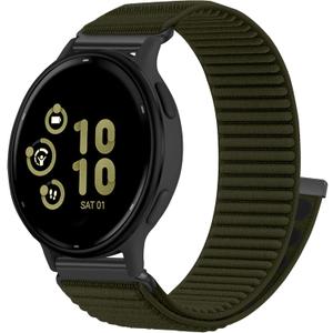 Hook Loop 20mm Watch Band Compatible With Garmin Vivoactive 6/Vivoactive 5/3/3 Music Watch Bands, Soft Nylon Breathable Sport Smartwatch Bands for Garmin Venu Sq 2/Forerunner 55/165/245/645 Strap