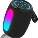 Bluetooth Speaker, Portable Wireless Speaker with Powerful Stereo Sound/8 Modes LED Lights, 36H Playtime, TWS Surround Pairing, IPX5 Waterproof, BT5.3, for Outdoor/Home/Travel/Camping, Ideal Gifts