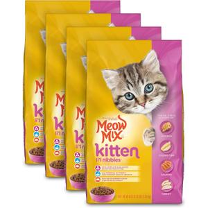 Meow Mix Kitten Li'L Nibbles Dry Cat Food, 3.15 Pound Bag (Pack of 4), BB Mar 20, 2027