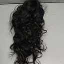 Curly Headband Wigs for Black Women Loose Wave Synthetic Wig Wear and Go Glueless Half Wig with Headbands Attached (#1B Black, 16 Inch)