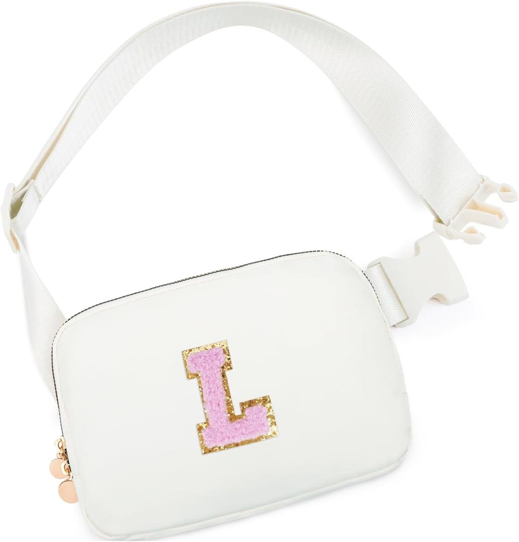 Birthday Gifts for 4 5 6 7 8 9 10 11 12 13 Year Old Girls,Gifts for Teens Kids Daughter Sister Her,Two Way Zipper Crossbody Bag Fanny Pack Belt Bag Cute Trendy Stuff - Cream,L