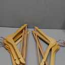 Smartor Wooden Hangers 10 Pack, Solid Wood Coat Hanger for Closet, Heavy Duty Wood Hangers for Suits, Shirts, Dresses, with 360 Rose Gold Hook, Non Slip Pant Bar, Natural