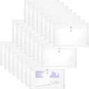 Yoeejob Plastic Envelopes Legal Size with String Tie Closure, Clear Poly Envelope Expandable Plastic Folders, Document Paper File Organizer for Home Work Office, 24 Pack, White