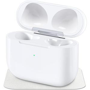 Wireless Charging Case Compatible with AirPods 3rd Generation, Case Replacement for AirPods 3, Bluetooth Pairing Sync Button, Includes Gray Microfiber Cleaning Cloth, Earbuds Not Included