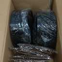 Festiva 200Pcs Black Gold Dessert Plates 6.3" with Plastic Forks 5"- Small Disposable Plates- Dessert/Cake/Appetizer Plastic Plates include 100Plates 100Forks for Christmas Party&Halloween&New Year