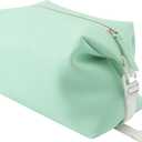 6"x 9.84" 4.5L Large Silicone Toiletry Bag, Waterproof Leakproof Foldable Travel Organizer, Dopp Kit Alternative for Men & Women, Turquoise Blue (Green)