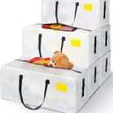 6 Pack Extra Large Moving Bags, Heavy Duty Packing Bags with Zippers and Handles for Space Saving, Clothes Storage, College Essentials, Travel, Clear