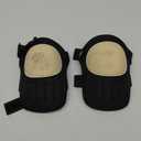 Custom LeathercraftV230 Stitched Plastic Cap Swivel Kneepads, Black/White