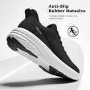 Womens Easy On Walking Shoes Lace Up Comfortable Tennis Shoes with Anatomic Toe Box for Women Breathable Running Sneakers (7.5, Black/White)