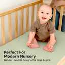 2-Pack Waterproof Baby Crib Sheets for Boys, Girls - 52x28 Viscose Derived from Bamboo Toddler Bed Sheet Neutral, Fitted Crib Mattress Protector Cover for Baby Bedding, Soft & Gentle (Avocado)