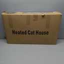 Heated Outdoor Cat House for Winter, 100% Waterproof XXL Shelter (29"x17"x21") with Escape Door & Heating Pad, Insulated for Feral Cats & Small Dogs